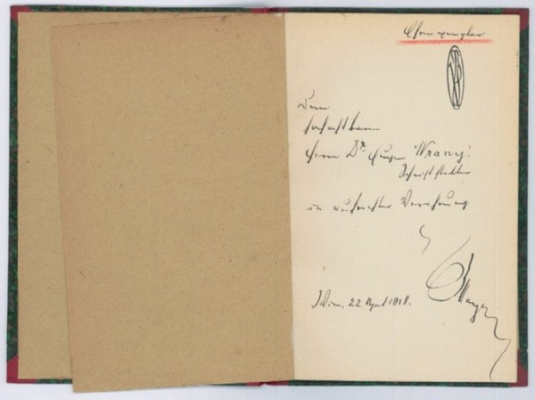 Eigenh. Brief mit U. und signierte Erstausgabe mit U.