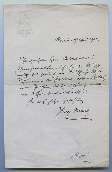 Eigenh. Brief mit U.