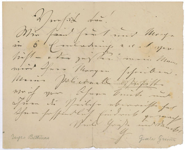 Eigenh. Brief mit Paraphe ("G").