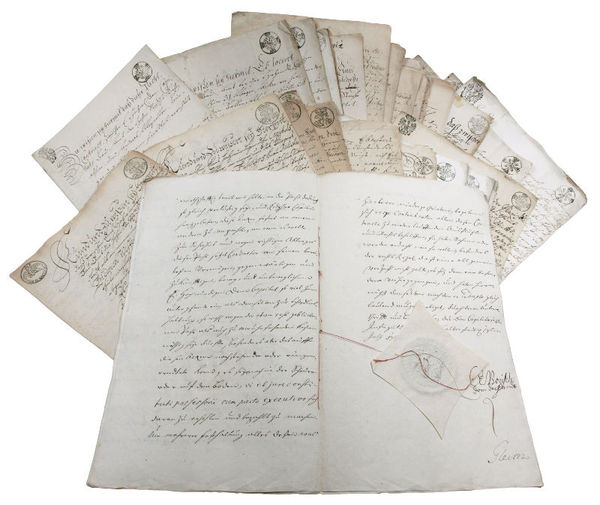 5 Pachtbriefe des Domkapitels Halberstadt mit eigenh. U.