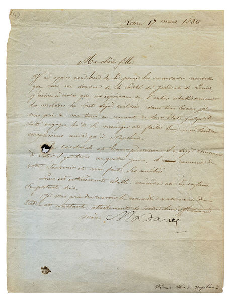 Letter signed ("Madame").