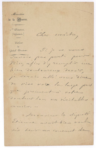 Autograph letter signed ("G[ener]al Boulanger").