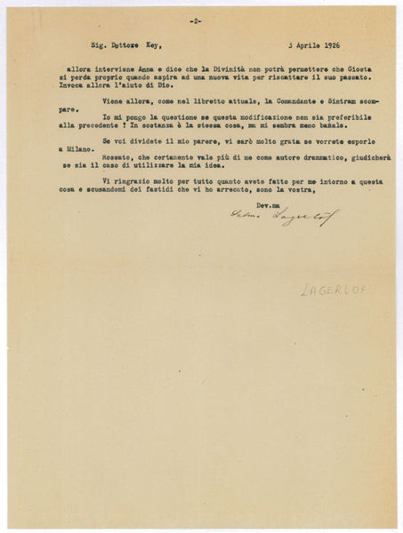 Typed letter signed.
