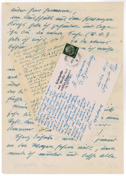 Eigenh. Brief mit U. und 2 eh. Bildpostkarten mit U.