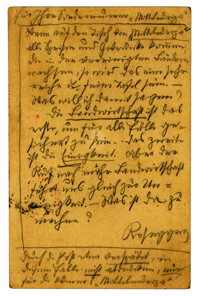Eigenh. Postkarte mit U.