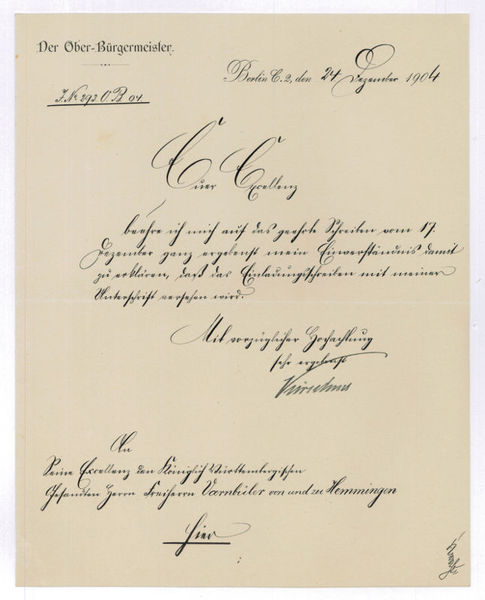 Brief mit eigenh. U. ("Kirschner").