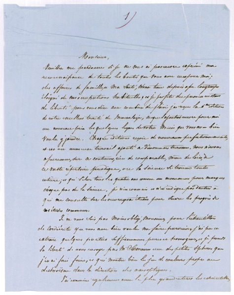 Autograph letter signed ("H. de Sénarmont").