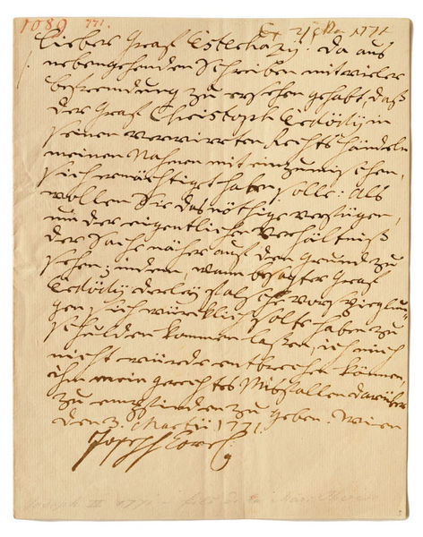 Letter signed ("Joseph Core[gent]").