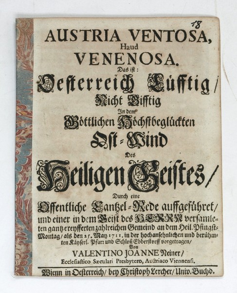 Austria Ventosa, Haud Venenosa. Das ist: Oesterreich Lüfftig Nicht Gifftig …