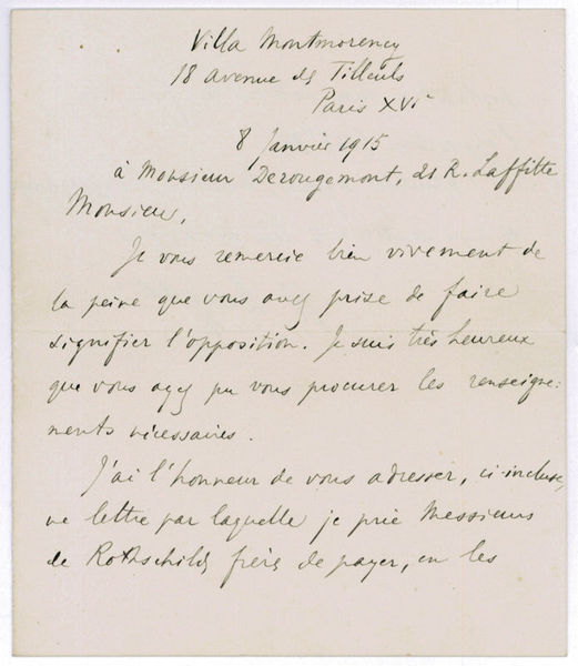 Autograph letter signed ("HBergson").