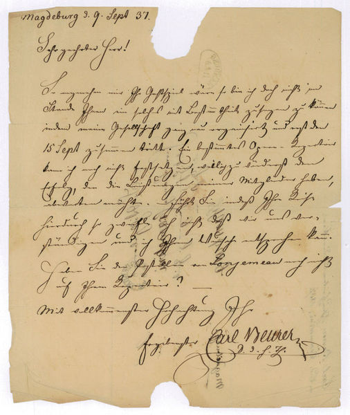 Eigenh. Brief mit U.