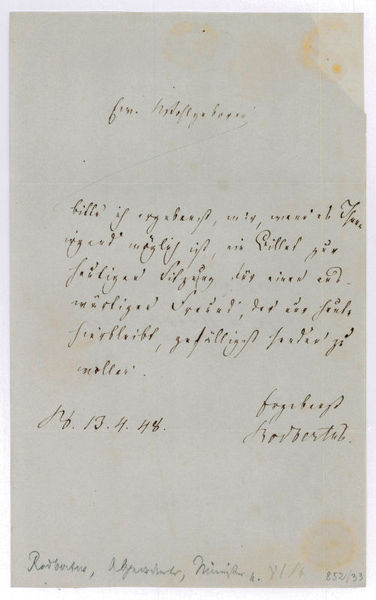 Autograph letter signed ("Rodbertus").