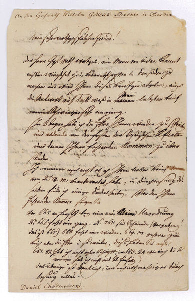 Autograph letter signed ("DChodowiecki").