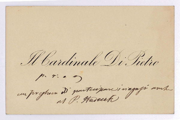 Eigenh. Visitenkarte.