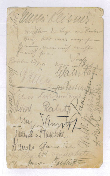 Menükarte mit eigenh. U.