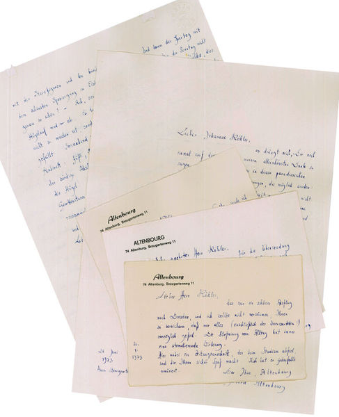 2 eigenh. Briefe, 3 eh. Briefkarten und 1 eh. Bildpostkarte, …