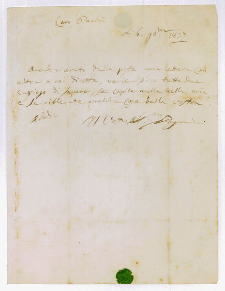 Autograph letter signed ("Paganini").