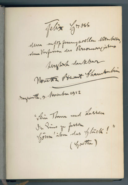 Goethe. Mit eigenh. Widmung und U.