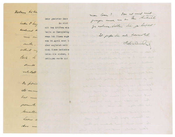 3 (2 autogr. and 1 typed) letters signed ("Hofmannsthal").