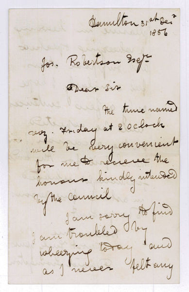 Autograph letter signed ("David Livingstone").