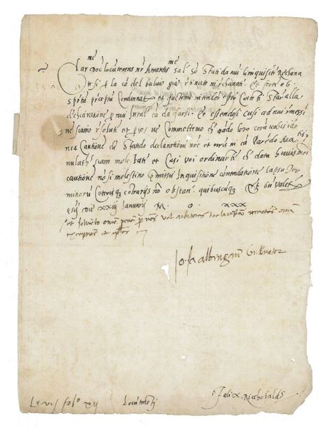 Brief mit 1½ Zeilen eigenh. Nachschrift und U.