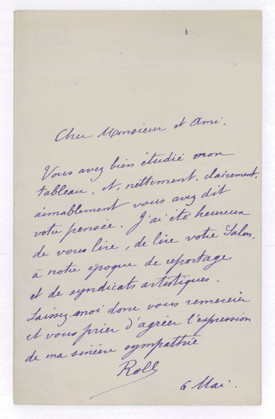 Autograph letter signed.