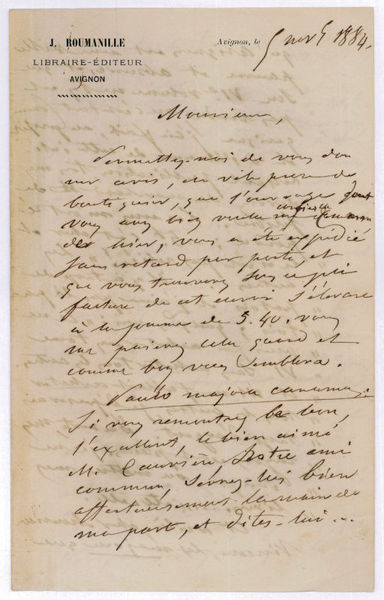 Autograph letter signed.