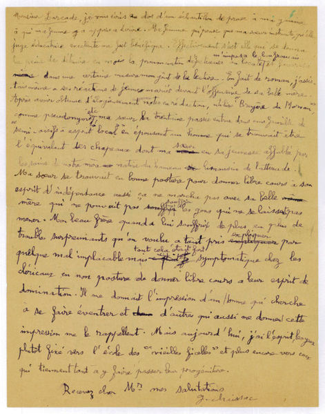 Autograph letter signed ("g. chaissac").