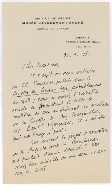 Autograph letter signed.