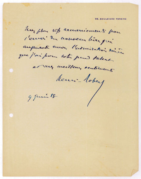 Autograph letter signed.