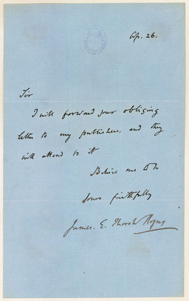 Autograph letter signed.