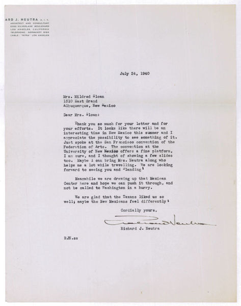 Typed letter signed.