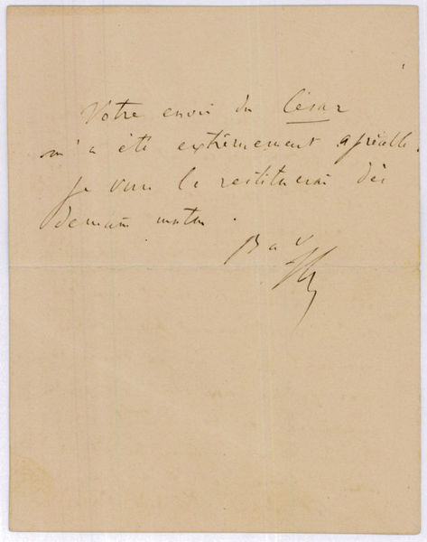 Autograph letter signed ("FL").