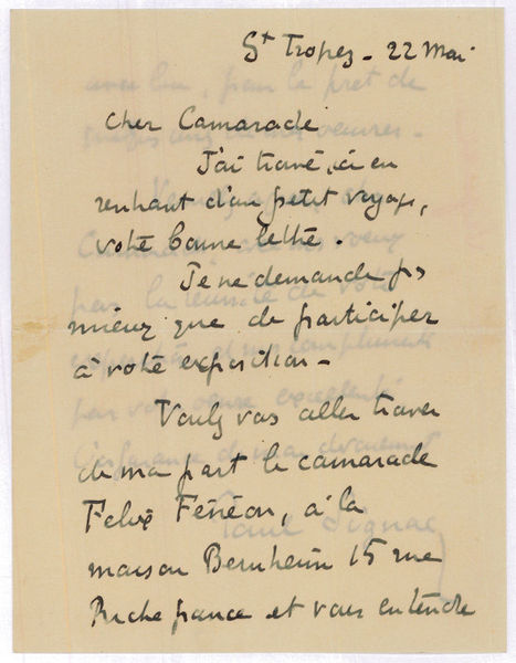 Autograph letter signed.