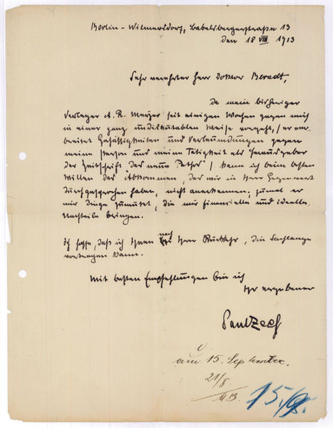 Autograph letter signed.