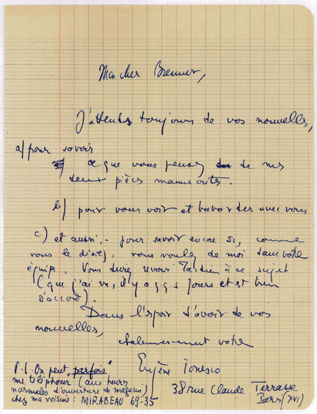 Autograph letter signed.