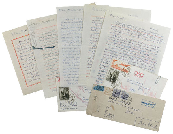 5 autograph letters signed ("Michel").