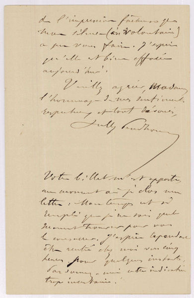 Autograph letter signed ("Sully Prudhomme").