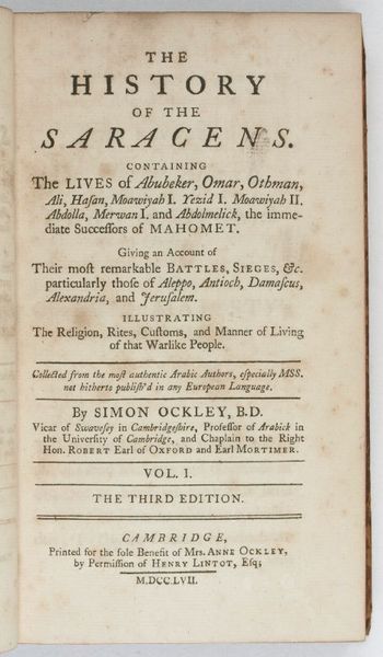 The History of the Saracens. Containing the lives of [.] …