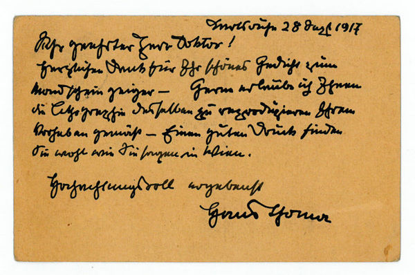 Eigenh. Postkarte mit U.