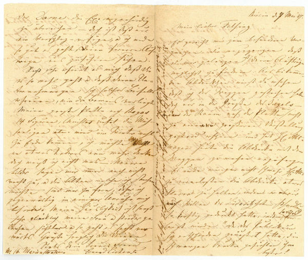 Eigenh. Brief mit U. (“Eduard Eichens”). Berlin, 7. V. 1847.