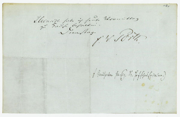 Eigenh. Notiz mit U.