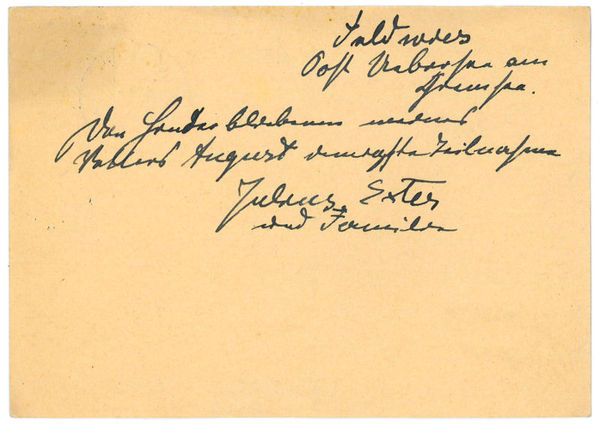 Eigenh. Postkarte mit U.