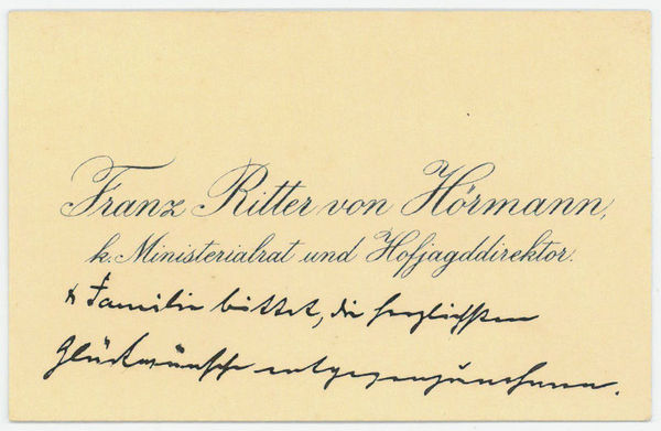 Eigenh. Visitenkarte.