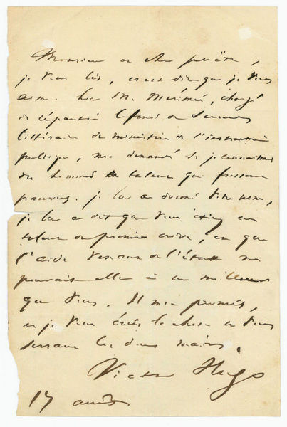 Autograph letter signed.