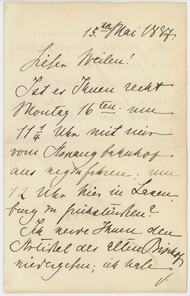 Autograph letter signed ("Rudolf").