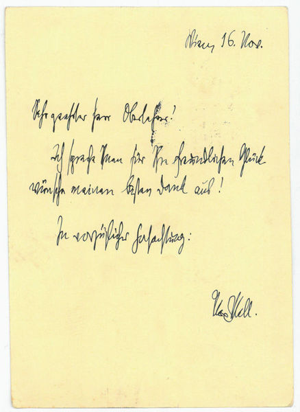 Eigenh. Postkarte mit U.
