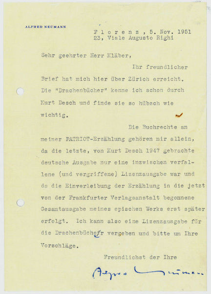 Ms. Brief mit eigenh. U.