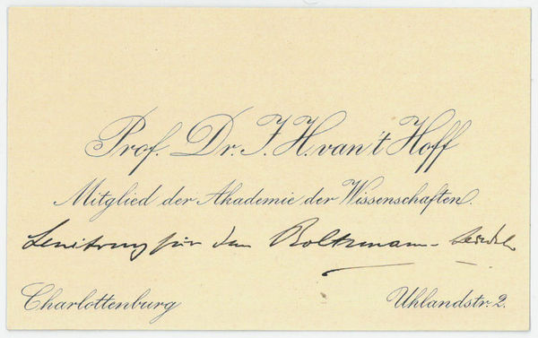 Autograph calling card.