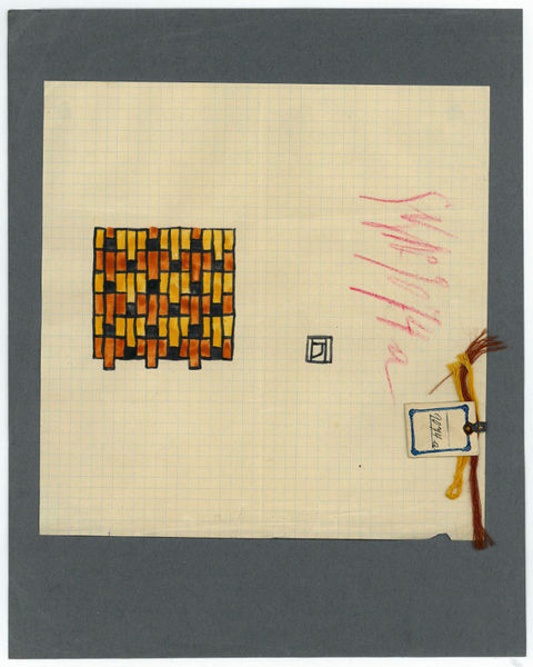 Fabric pattern design. Original watercolour, monogrammed "JH".